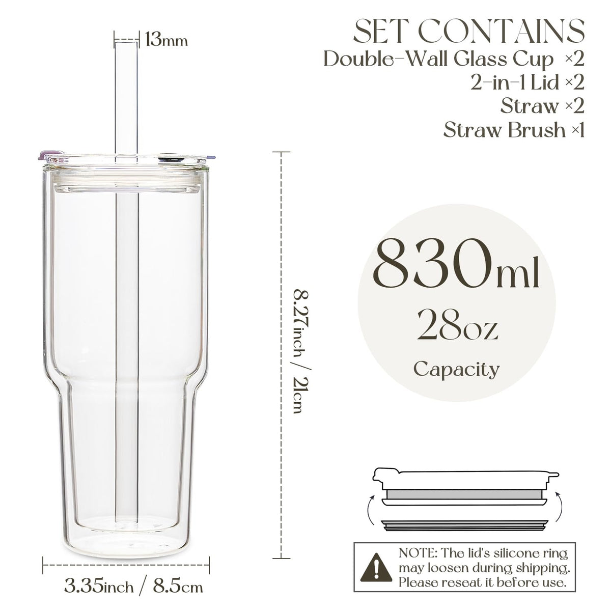 KEMORELA borosilicate glass construction highlights temperature resilience.