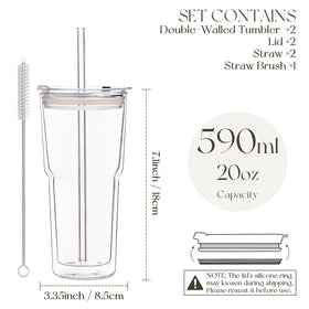 KEMORELA borosilicate insulated tumbler keeps beverages cold longer
