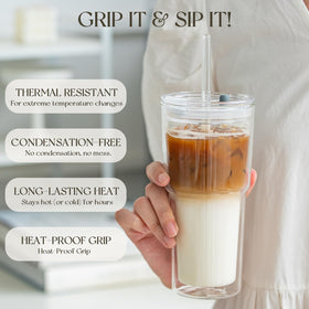 KEMORELA dishwasher-safe glass tumbler for easy cleaning
