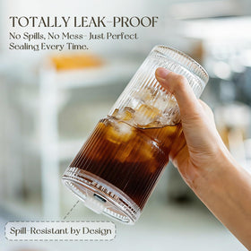 KEMORELA iced coffee and smoothie ready glass tumbler