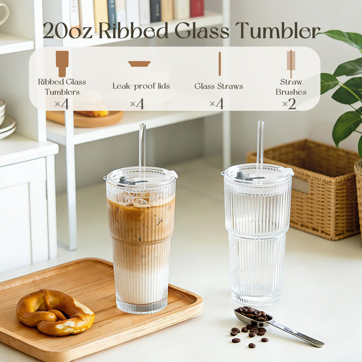 KEMORELA reusable durable glass cup you can dishwasher-clean
