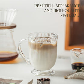 KEMORELA wide-base glass cup stays steady on the table during drinks.