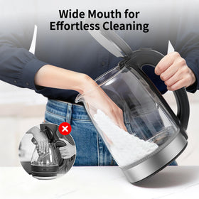 Kemzez Electric Kettle Glass 2L stainless interior preserves water quality during heating.