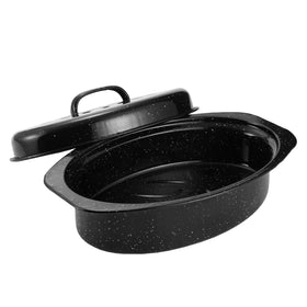 Kendane 13-inch granite roasting pan with lid for versatile roasting and easy cleanup