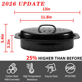 Kendane oval roaster with domed lid promotes even browning and moisture retention