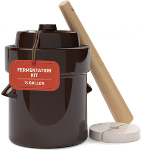 Kenley fermentation crock with water-seal lid for controlled fermentation