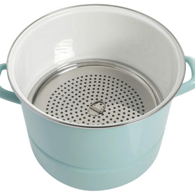 Kenmore Broadway tempered glass lid allows monitoring while preserving heat.