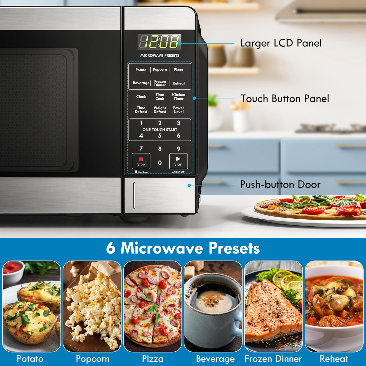 Kenmore 900W microwave provides quick reheats and even heating