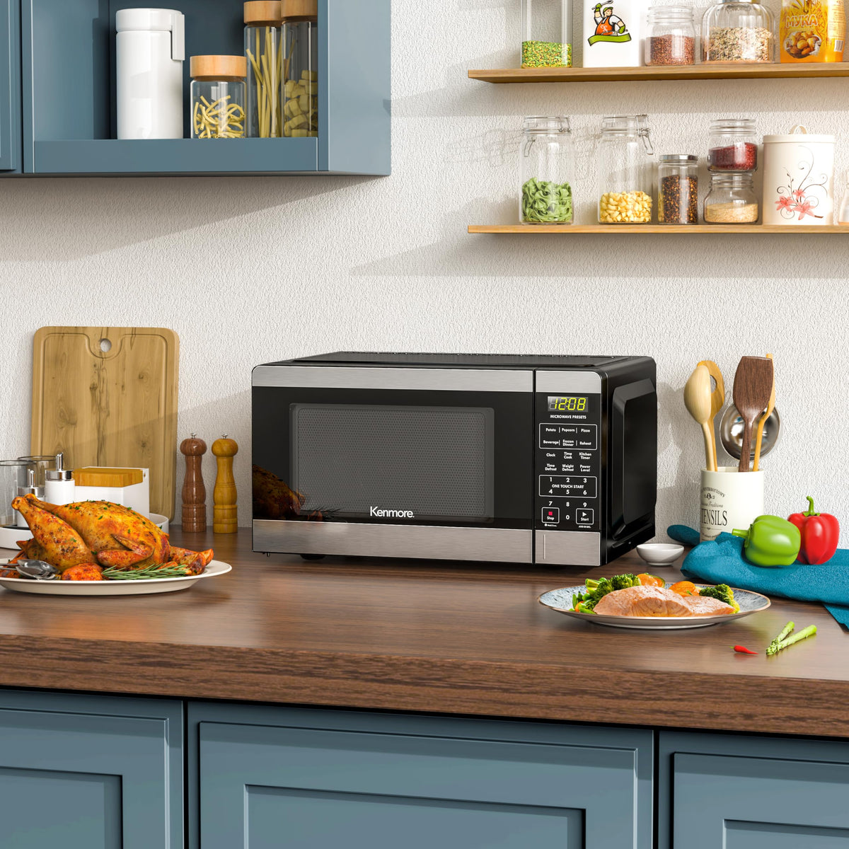 Kenmore microwave interior light and LED display aid monitoring