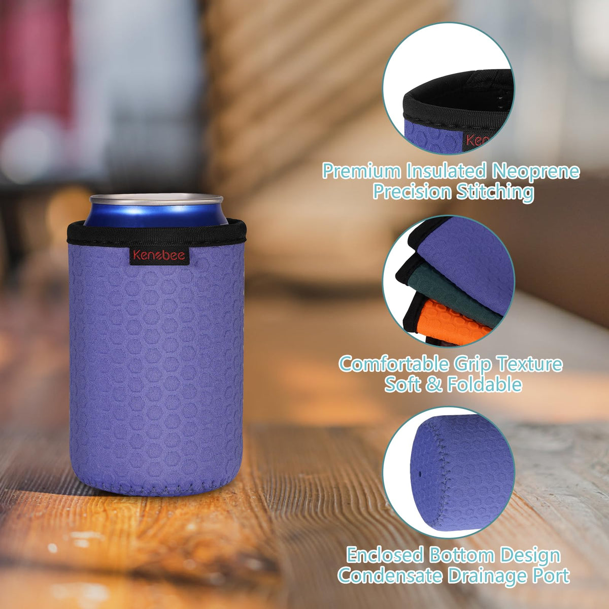 KENOBEE non-slip honeycomb design provides secure grip on cans