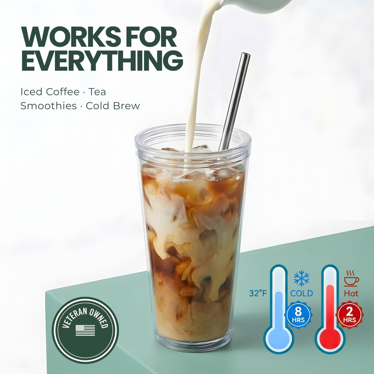 Double-wall insulated Kensal Home tumbler keeps drinks cold longer with no condensation