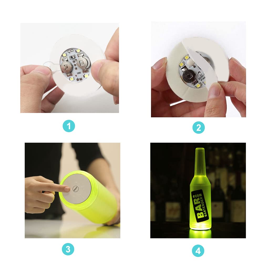 Kensally bottle lights illuminate champagne bottles with vibrant white light.