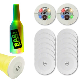 Kensally LED coaster lights easily adhere to glass for instant party illumination.