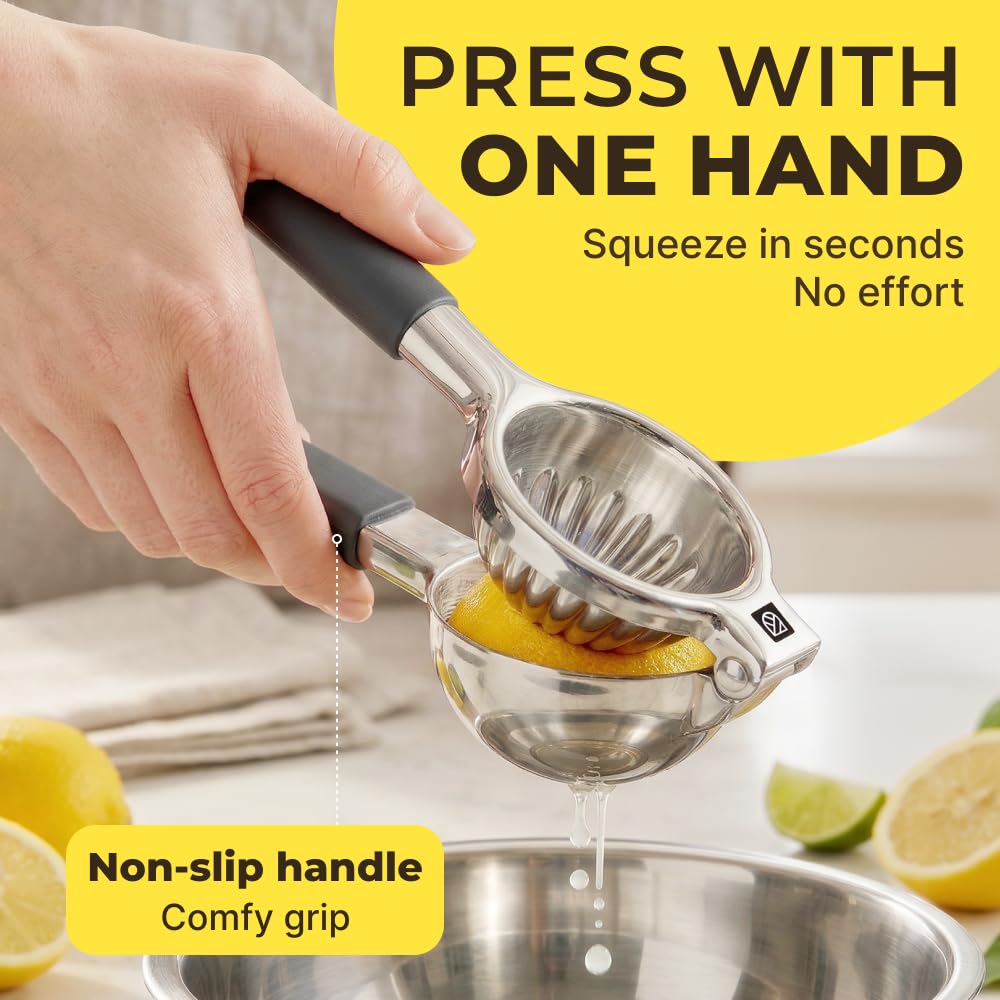 KENSINGTON LONDON squeezer with ergonomic silicone grips prevents slipping.