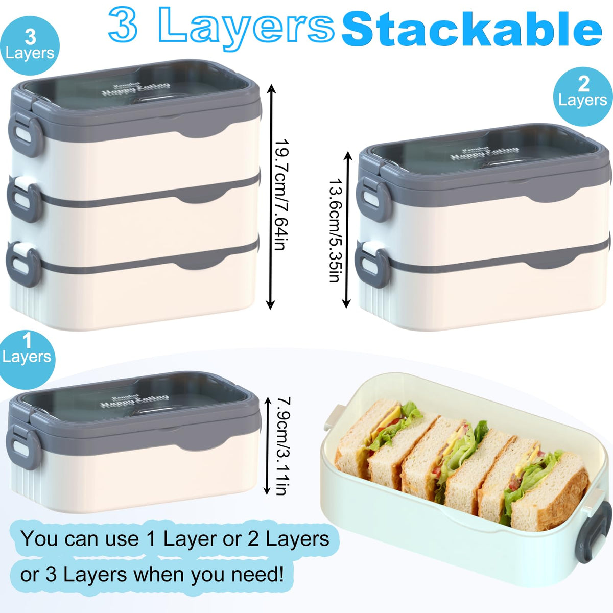 Kenuket bento box with layered sealer lids preserves freshness.