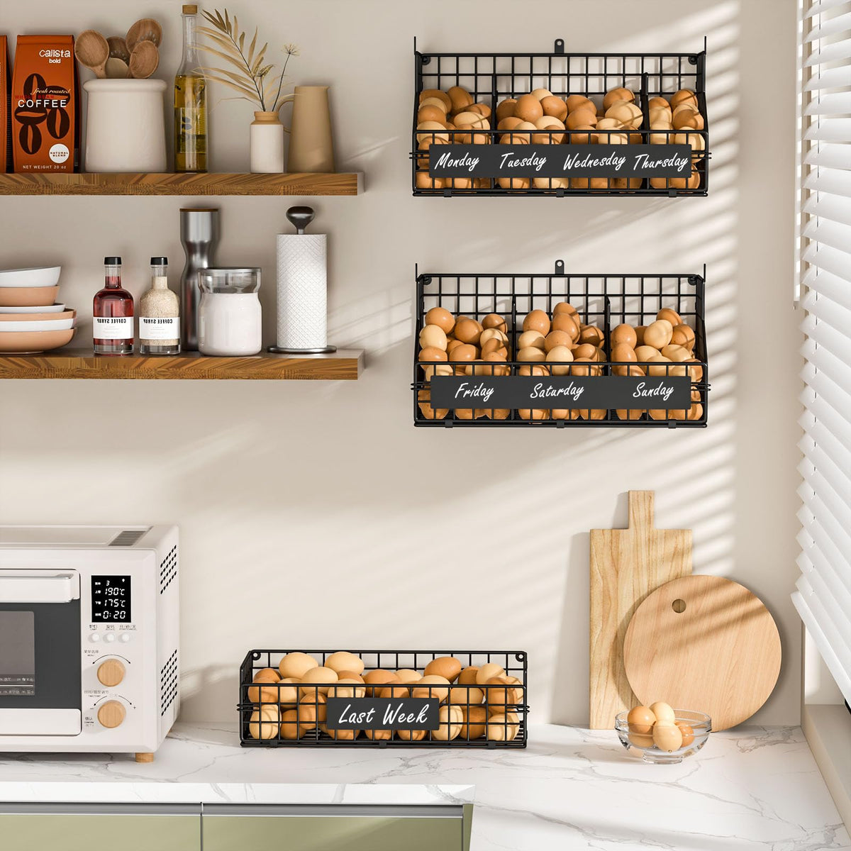 keomaisyto 5-divider egg organizer for separating eggs and pantry items