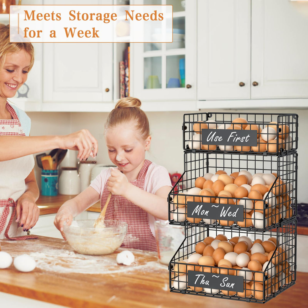 Keomaisyto stable, stackable storage baskets for organization.