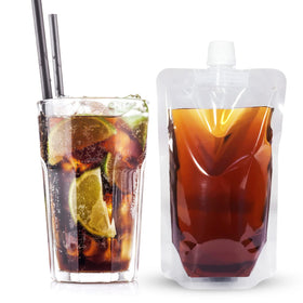 Keon reusable bags support organized storage for juice, water, or other liquids on the go.