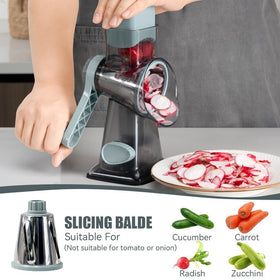 KEOUKE rotary grater crank handle in action for fast, effortless prep