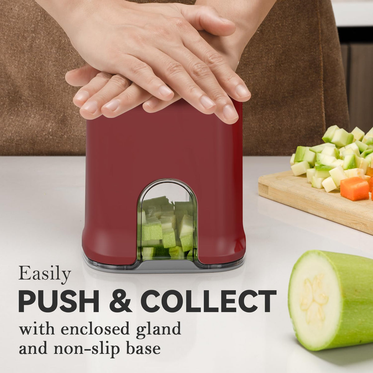 KEOUKE red chopper compact storage box fits in a mug-sized footprint.