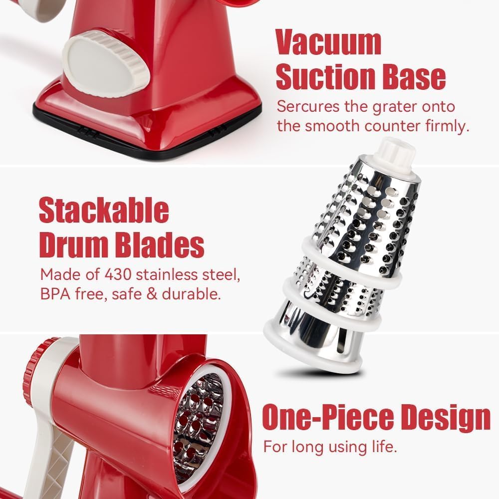 KEOUKE rotary cheese grater grating action reduces manual effort without sacrificing control.