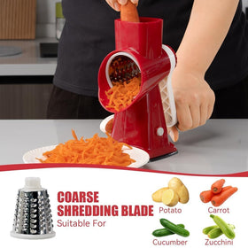 KEOUKE rotary cheese grater handle crank promotes effortless turning during meal prep.