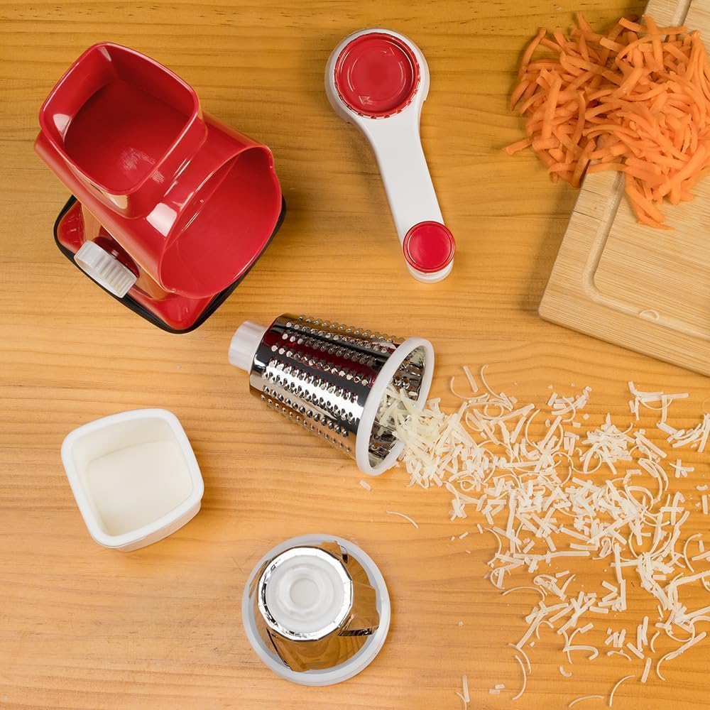 KEOUKE rotary cheese grater kitchen helper for cheeses, nuts, and vegetables.