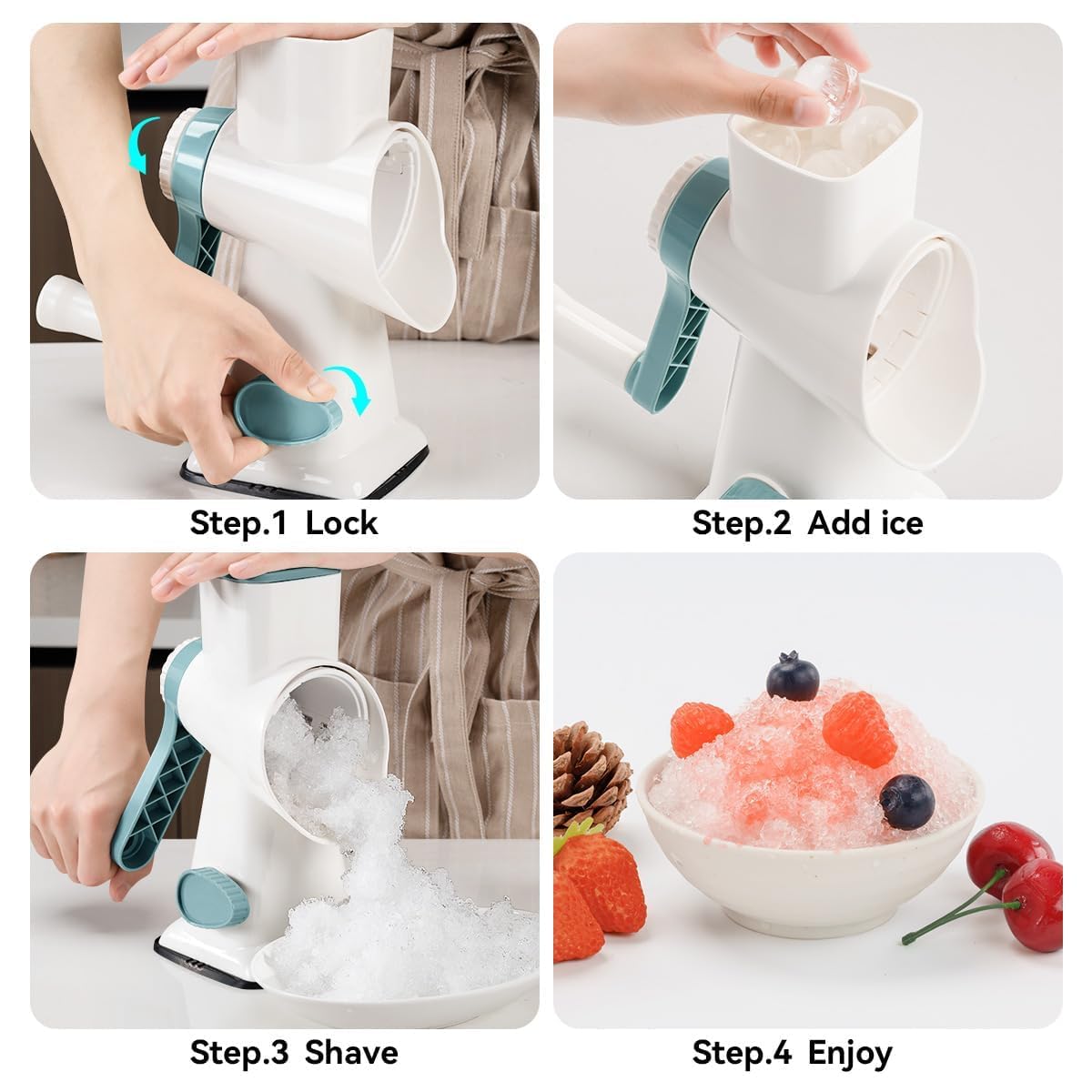 KEOUKE Rotary Ice Shaver home snow cone maker for all ice cubes.