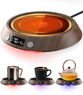 Kepwam coffee mug warmer on a desk keeping beverages warm for long work sessions