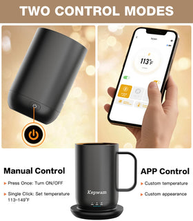 Kepwam mug automatic standby auto-off protects the battery during idle moments