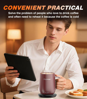 Kepwam Mug one-button operation simplifies use without apps.