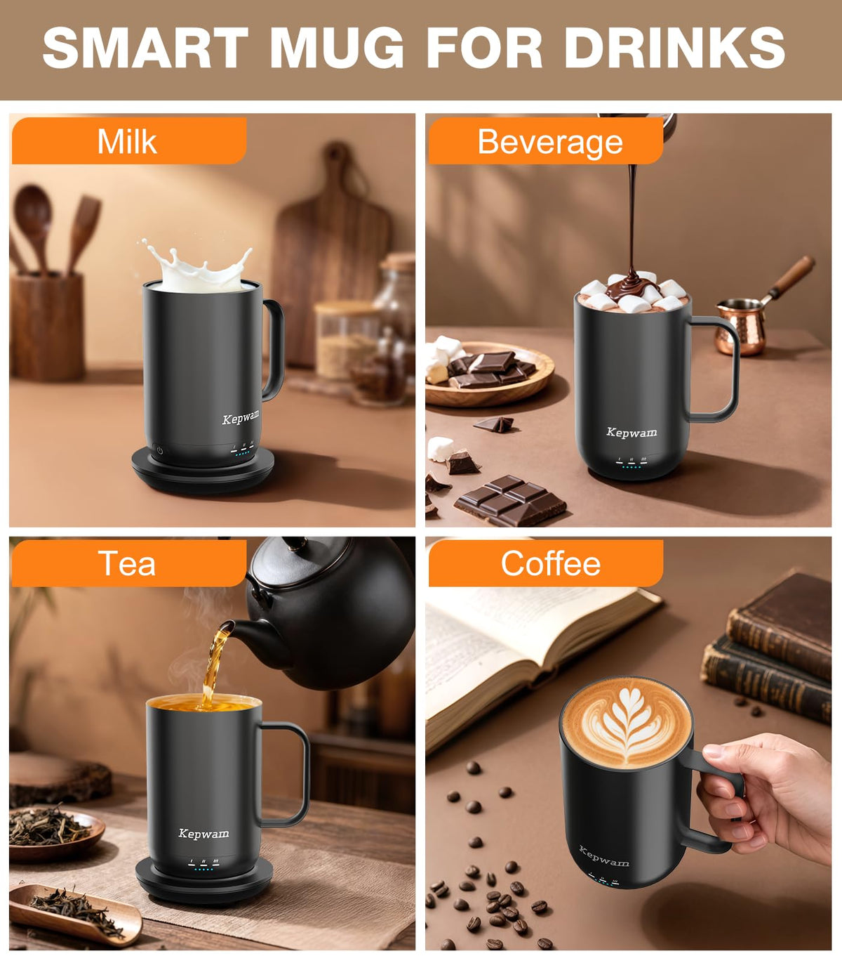 Kepwam mug lets you enjoy hot drinks anywhere with reliable warmth