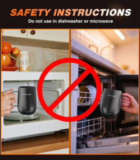 Kepwam self-heating mug T2 16 oz capacity suits daily beverages.