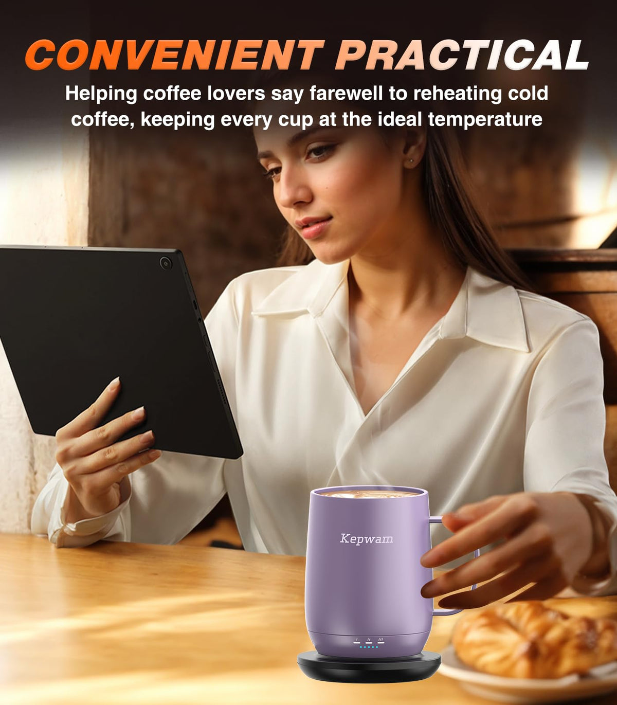 Kepwam Self Heating Mug T2 BPA-free design supports safe enjoyment of beverages