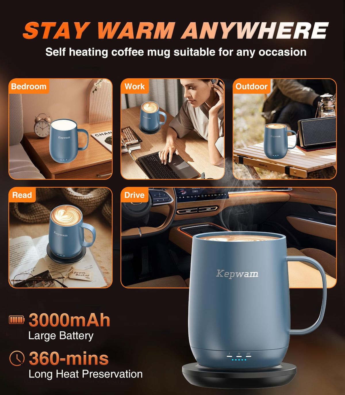 Kepwam mug ceramic matte surface feels premium and comfortable to hold