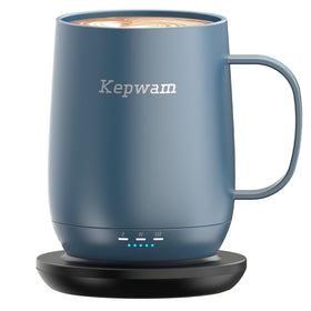 Kepwam self-heating mug front view keeps coffee hot during long work mornings