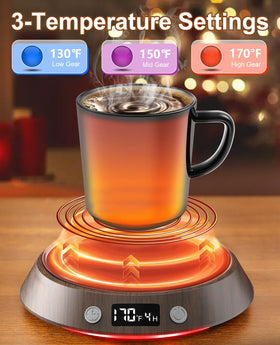 Kepwam warmer showing 3 temperature settings with LED indicators for easy adjustments