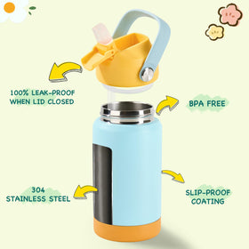 Kerilyn 12oz kids bottle lid rotated 180 degrees for easy access