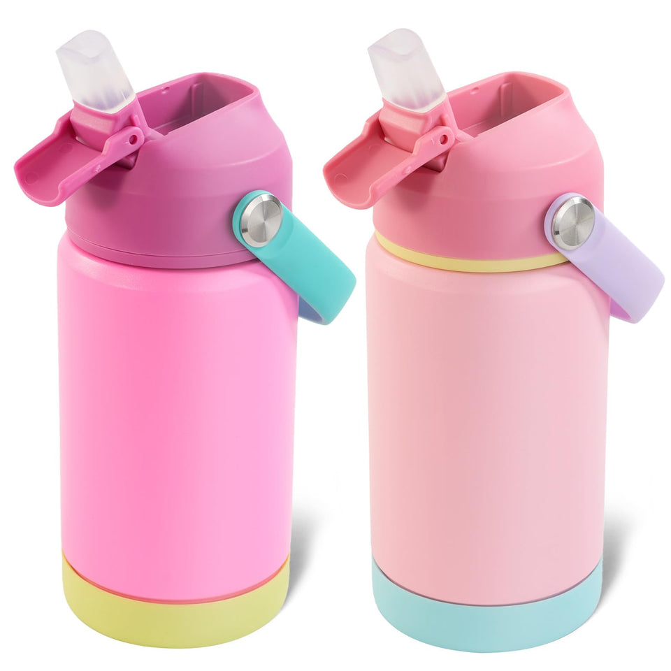 Kerilyn 12oz kids bottle rose red with color coating for school hydration