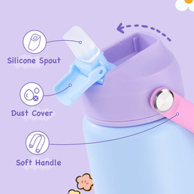 Kerilyn Cerulean stainless steel insulated bottle preserves temperature on the go.