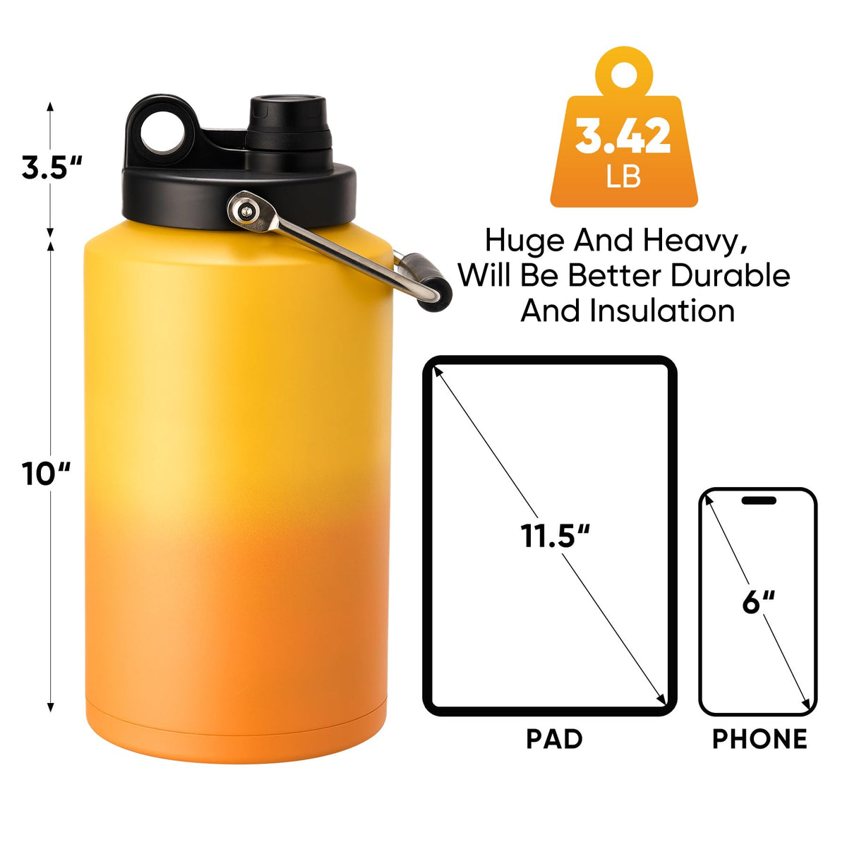 Kerilyn gallon jug handle makes transport easier during travel and camping.