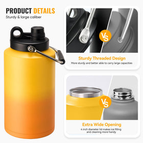 Kerilyn gallon jug vacuum insulated keeps drinks cold or hot for hours.