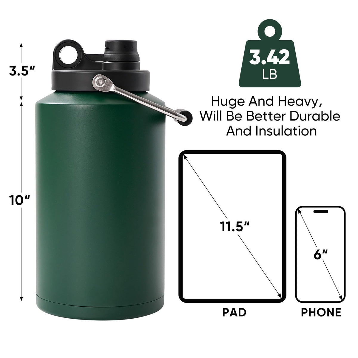 Kerilyn gallon jug wide-mouth lid makes refilling easy during activities.
