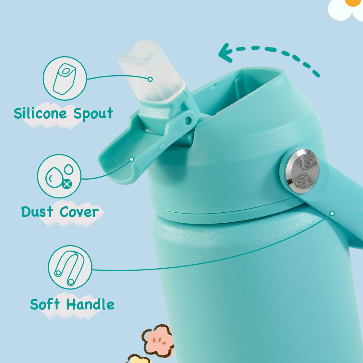 Kerilyn lid rotation strap detail for easy sipping on the go