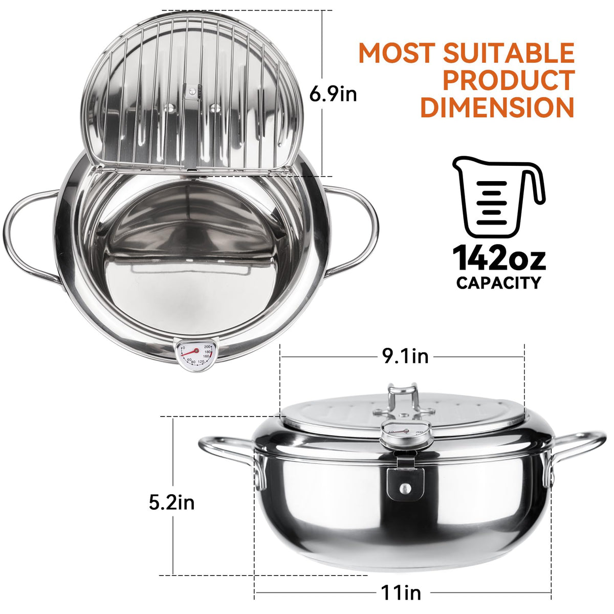 Kerilyn tempura lid splash-safe design helps keep your kitchen cleaner.