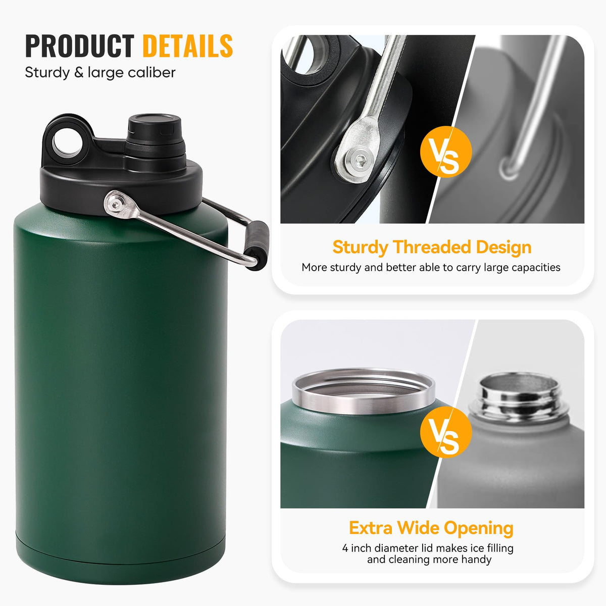 Kerilyn vacuum insulated bottle maintains cold beverages for camping trips.