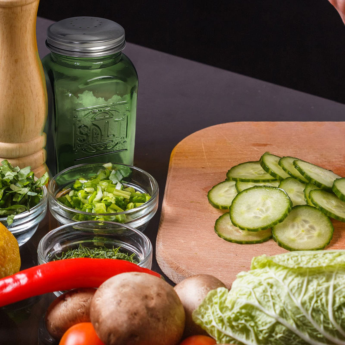 Kerixi decor-friendly kitchen accessory in green glass complements vintage tableware.