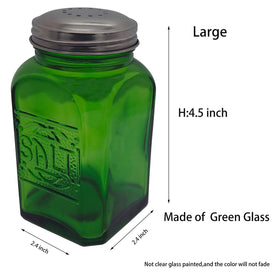 Kerixi vintage pepper shaker in green glass, clear and easy to grab while seasoning.