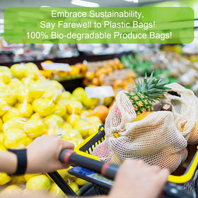 Reusable KerKoor bags for vegetables and fruits reduce single-use waste.