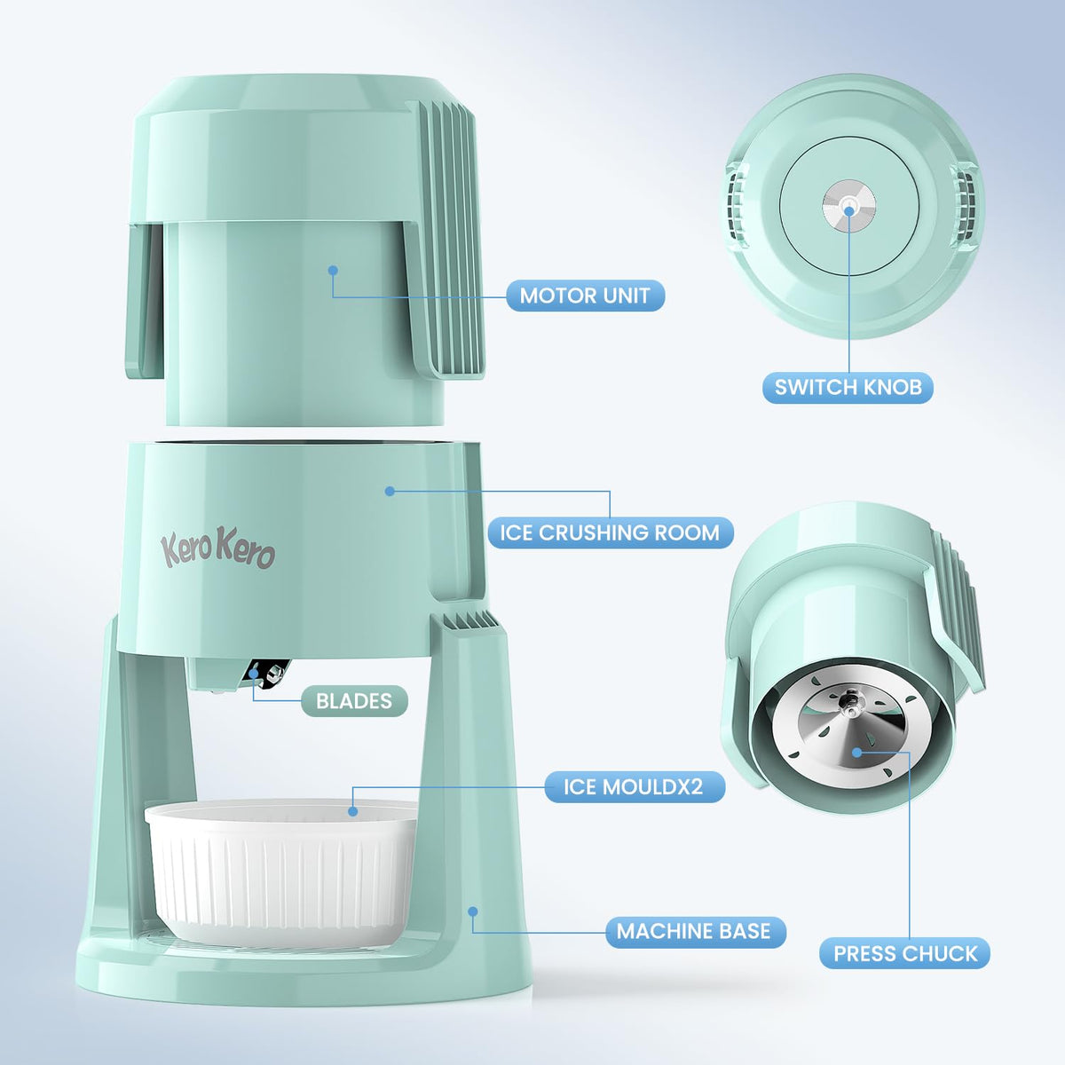 Kero Kero RX03 green model with toppings ideas for creative desserts.